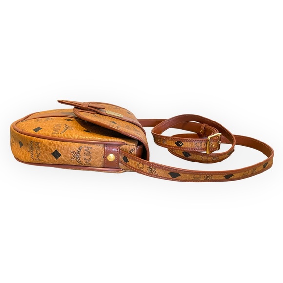 Vintage MCM Cognag Monogram Visetos Crossbody Flap Bag - Picture 11 of 14